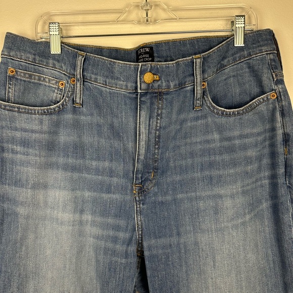 J Crew Mid Rise Flare Crop Jeans Blue Women’s Sz 33 Stretch Pockets - Picture 4 of 10